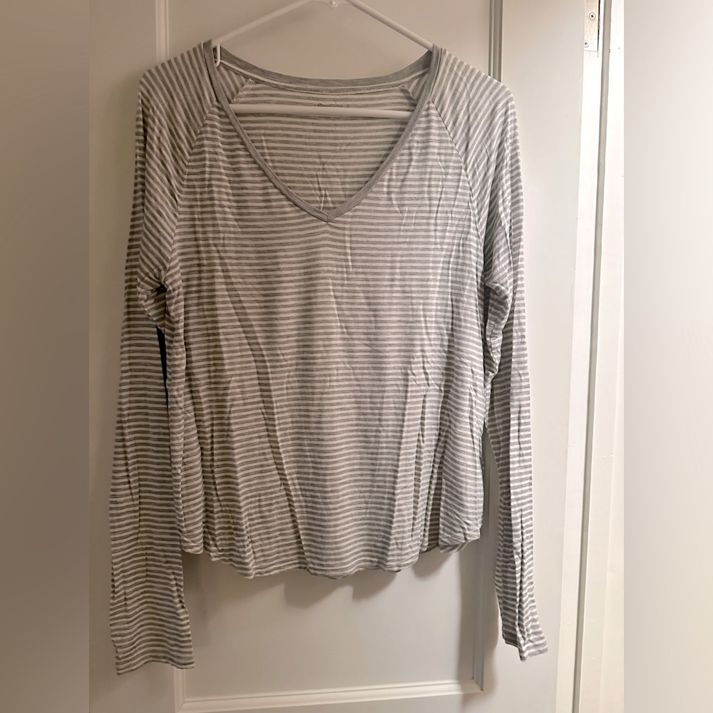 Gap PJs. V-neck long sleeve top with drawstring pants. Pants never worn.